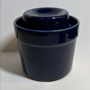 Glossy Deep Navy Ceramic Canister with Lid